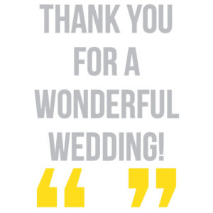 thank you for a wonderful wedding