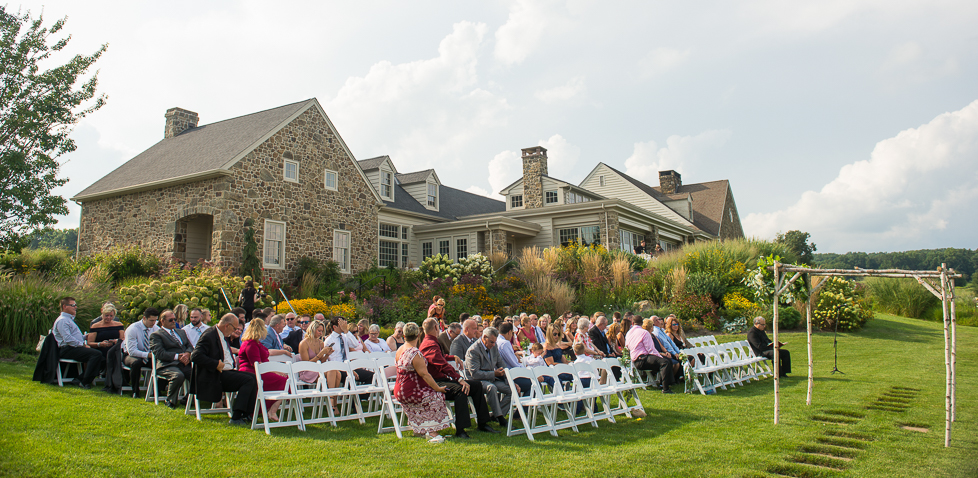 Outdoor Summer Ceremony At Gorgeous Venue By Lehigh Valley Wedding Photographer